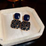 Sparkling Glass Square Pendant Earrings – Japanese-Korean Style - Image 9