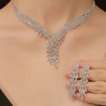 3pcs Rhinestone Claw Chain Set – Elegant Necklace & Earrings - Image 3
