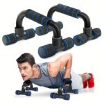 Holiday Gift Home Workout Equipment Push Up Bars - Universal Blue/Red/Green Pushup Rod with Cushioned Foam Grip & Non-slip Design