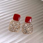 Sparkling Glass Square Pendant Earrings – Japanese-Korean Style - Image 13