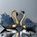 Luxury Golden & Blue Swan Pair - Image 9