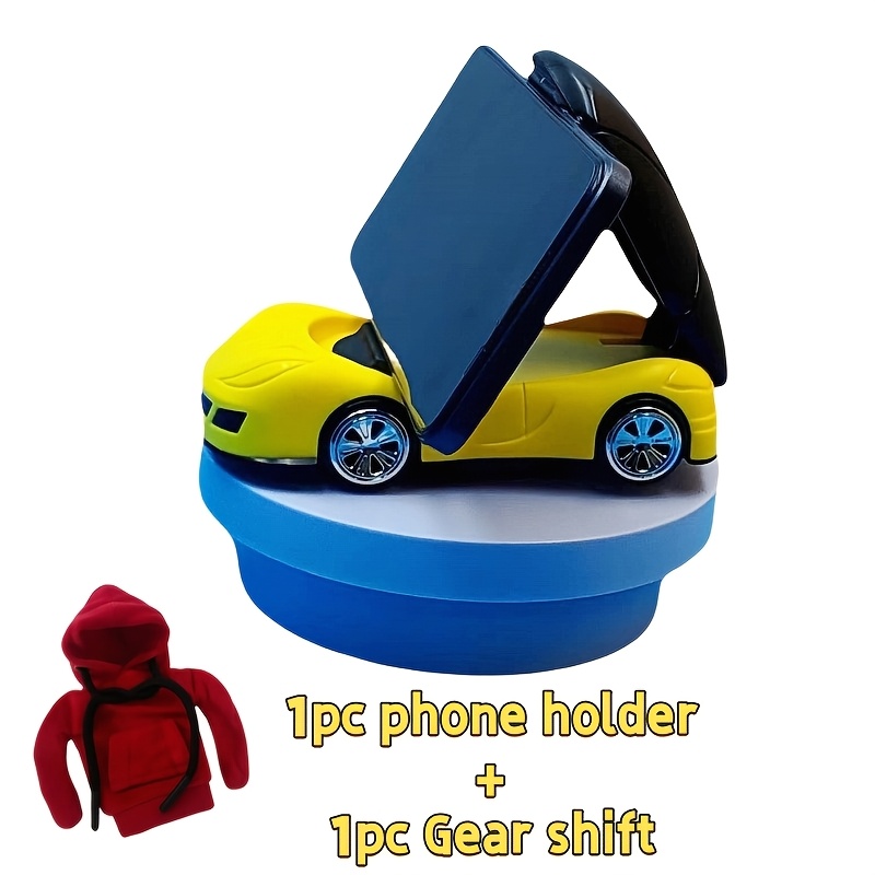 Car Model Phone Holder Set(1pc Phone Holder+1pc Shift Gears), Foldable Car Dashboard Phone Holder, 360 ° Rotating Universal Phone Holder, Car Accessories - Image 9