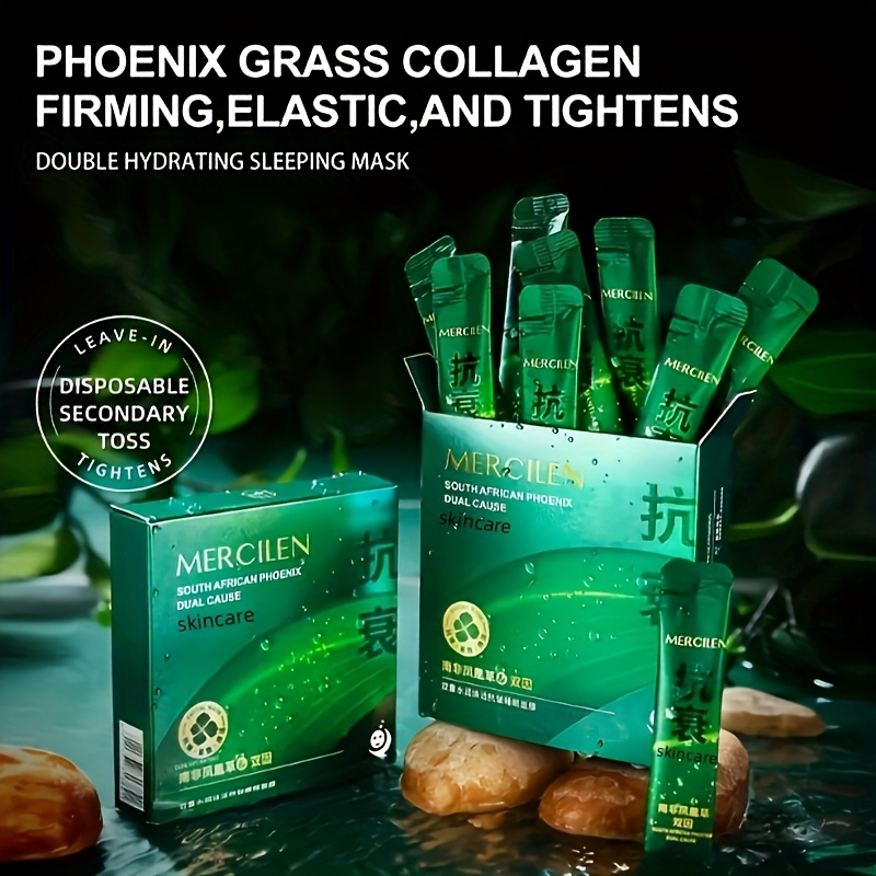 20pcs Collagen Double Sleep Mask, Pcscontaining Citric Acid, Centella Asiatica, Hyaluronic Acid And Sea Fennel, Moisturizing And Firming, Christmas Thanksgiving Gifts - Image 4