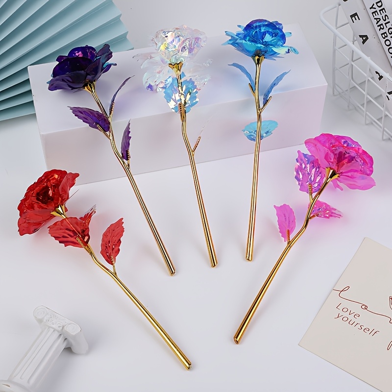 Gold-Plated Imitation Rose Flowers, Artificial Crystal Flowers, Suitable for Valentine'S Day, Mother'S Day | Ideal Gifts for Anniversaries, Birthdays, Weddings | Party And Festival Decorations, Home Decorations, Outdoor Decorations - Image 7