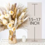 Large Dried Pampas Grass & Artificial Rose Bouquet (91/51pcs) - Image 2