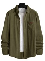 Men's Classic Corduroy Shirt Jacket with Dual Pockets - Image 4