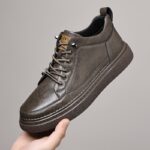 Men's Mid-Top Textured Chunky Sneakers" - Image 4