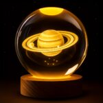 3D Galaxy Crystal Ball Night Lamp with Warm LED Base - Image 2