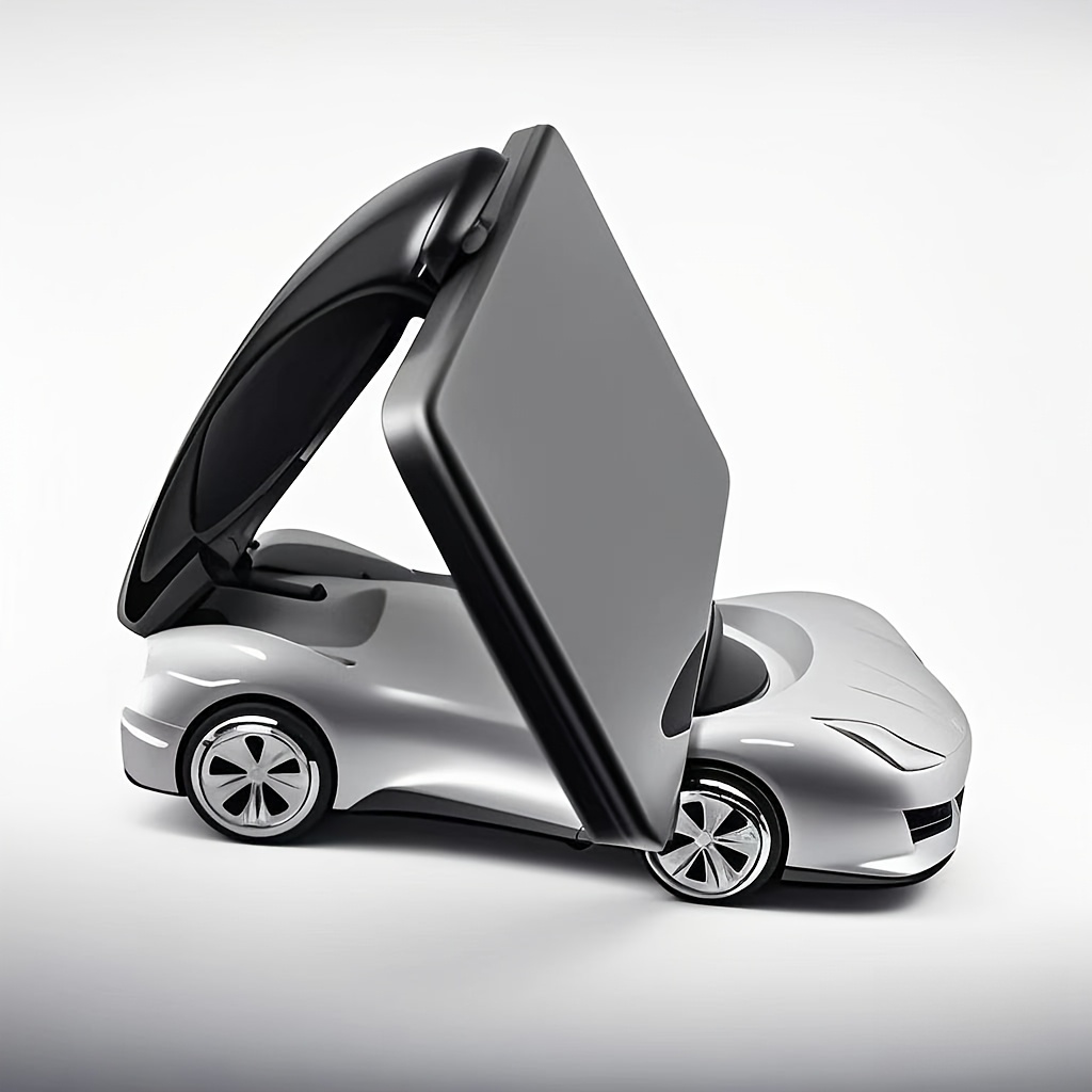 Car Model Phone Holder Set(1pc Phone Holder+1pc Shift Gears), Foldable Car Dashboard Phone Holder, 360 ° Rotating Universal Phone Holder, Car Accessories - Image 3