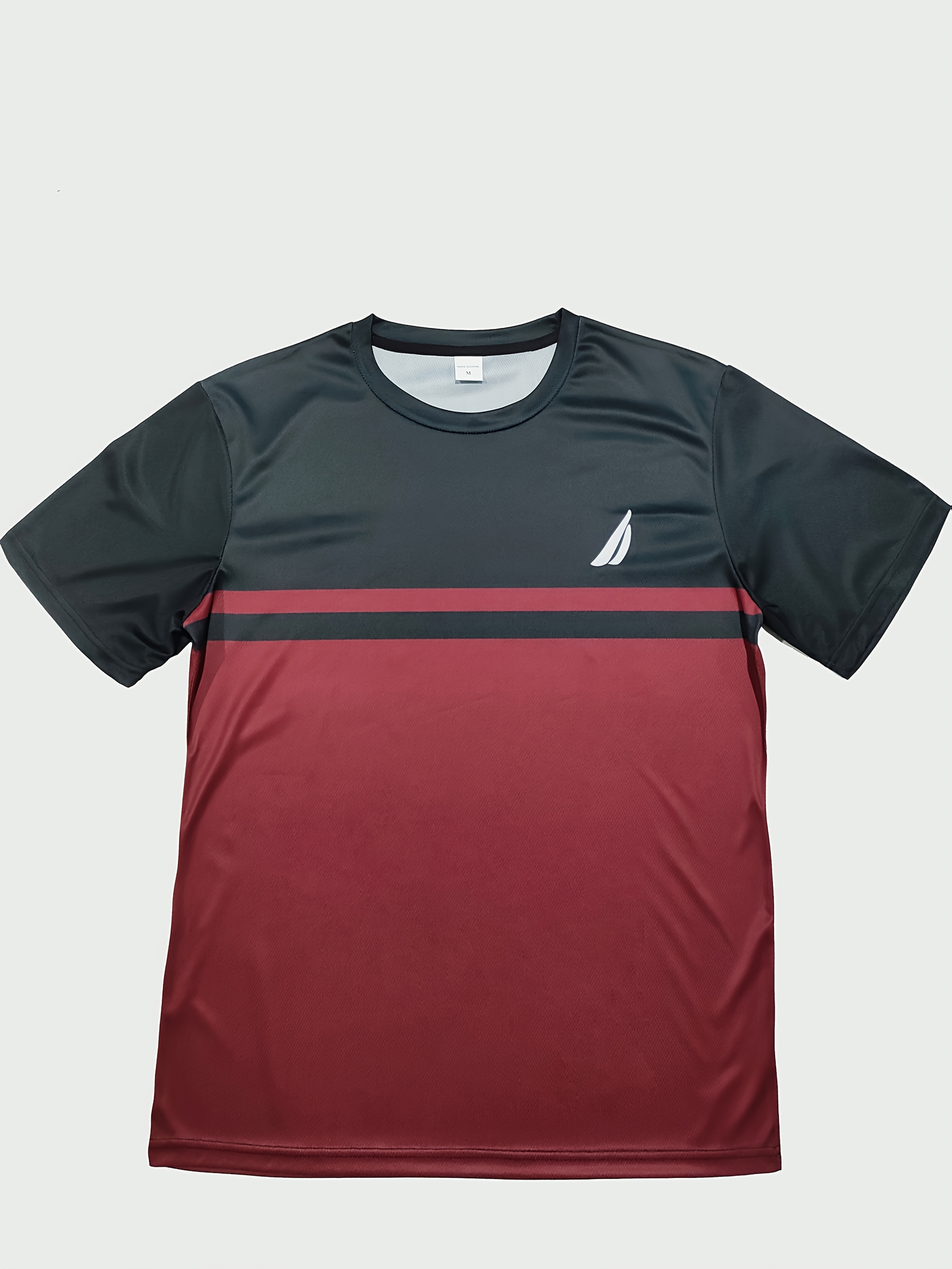 Men'S Casual Crew Neck T-Shirt Made from Knitted Fiber, Featuring a Bit of Stretch, a Fit, And a Striped Design, Ideal for Short Sleeves - Image 4