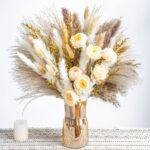 Large Dried Pampas Grass & Artificial Rose Bouquet (91/51pcs) - Image 4