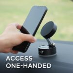 Car Dashboard Phone Holder with Multi Position Magnetic Adjustable Horizontal Installation, Comes with A Pad, Compatible with All Phones, ABS Material, Car Phone Holder | Fashionable Car Accessories | Textured Surface