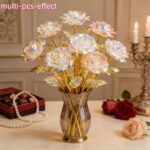 Gold-Plated Artificial Crystal Rose - Image 3