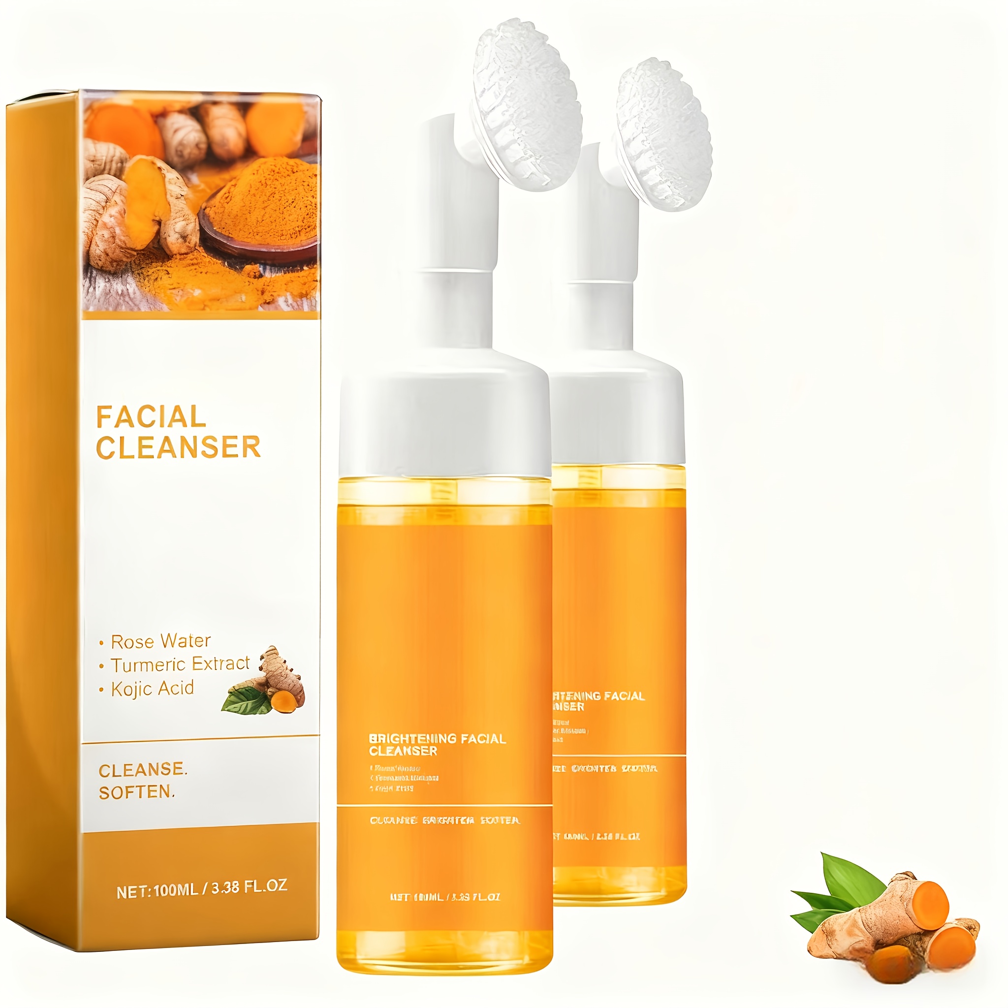 1pc/4pcs Turmeric Skincare Set - Firming Pore Cleanser/soap, Deeply Cleans Facial Pores, Moisturizes The Skin, Gently Balances Oil, Rich In Coconut Oil And Turmeric, The Best Christmas And New Year Gift - Essential for Travel. - Image 3