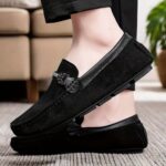 Handcrafted Men's Slip-On Leather Loafers" - Image 5