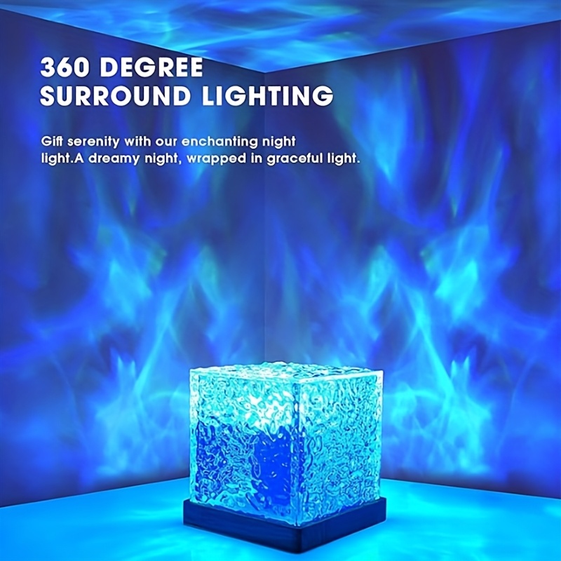Cube-Shaped Ambient Light Featuring a Wave-Pattern Design, Powered by USB, Adjustable in Multiple Colors, And Comes with a Remote Control, Ideal for Use in Bedrooms, Living Rooms, And Various Other Environments - Image 2