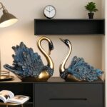 Luxury Golden & Blue Swan Pair - Image 3