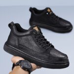 Men's Mid-Top Textured Chunky Sneakers" - Image 8