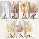 Large Dried Pampas Grass & Artificial Rose Bouquet (91/51pcs) - Image 5