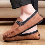 Handcrafted Men's Slip-On Leather Loafers" - Image 3