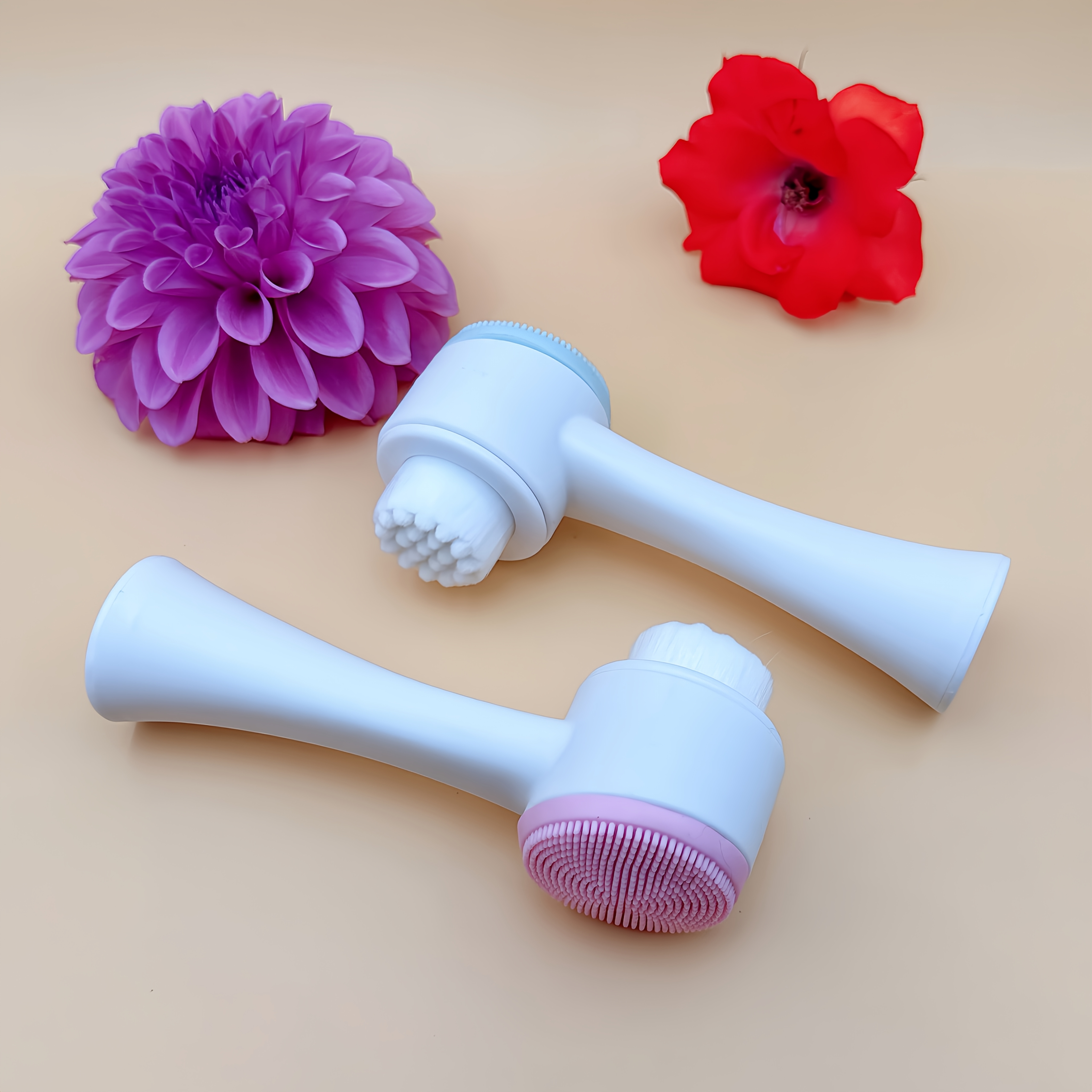 3D Facial Cleansing Brush with Dual Sides, Handheld Exfoliating Scrubber for The Face, Ideal for And Massage, Featuring Soft Hair And Cleanser - Image 11