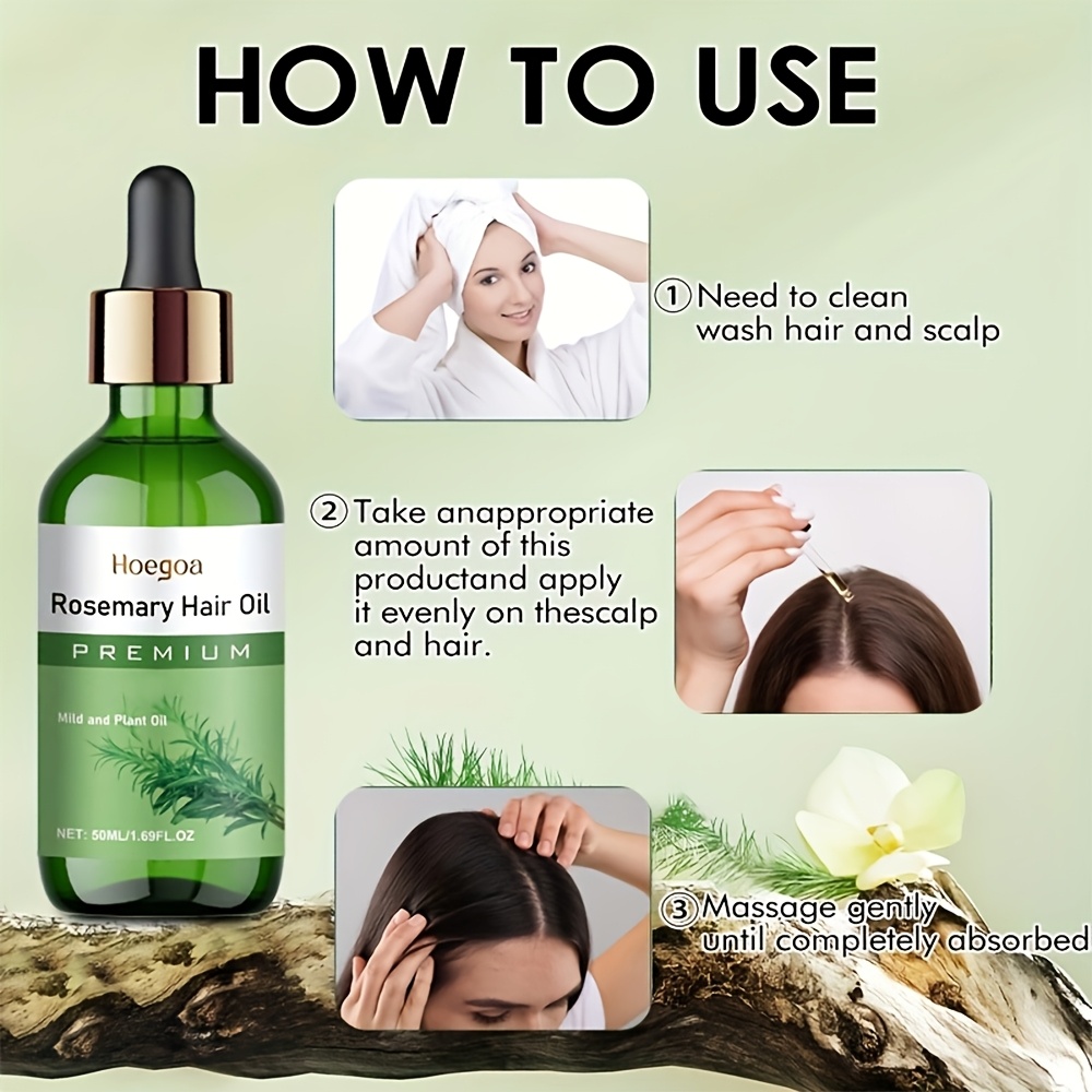 1/2pcs Rosemary Oil Hair Oil - Moisturizing & Nourishing Hair, Dry And Split Hair And Restore Hair to Softness And Luster, Easy to Use, Quickly Absorbed, And Non-Greasy for Holiday Birthday Gifts, 50Ml/1.69Fl.Oz - Image 11