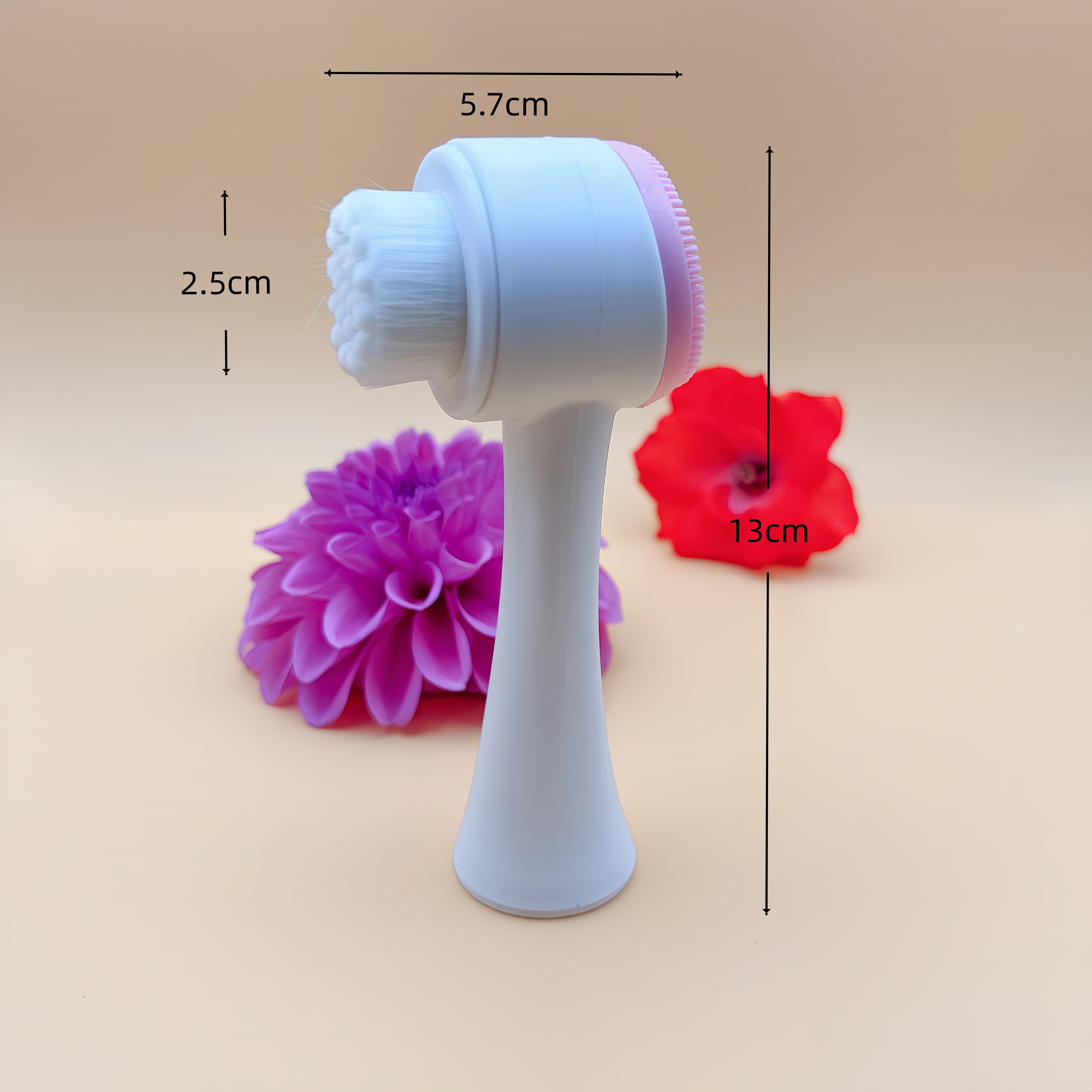 3D Facial Cleansing Brush with Dual Sides, Handheld Exfoliating Scrubber for The Face, Ideal for And Massage, Featuring Soft Hair And Cleanser - Image 7