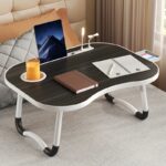 Portable Laptop Bed Table With Cup Holder, Multifunctional Tray Holder With Tablet Card Slot-Perfect For Eating, Reading, Writing On The Bed, Sofa, Or Floor - Stable, Durable, And Foldable