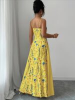 Floral Print Backless Maxi Dress with Spaghetti Straps - Image 4
