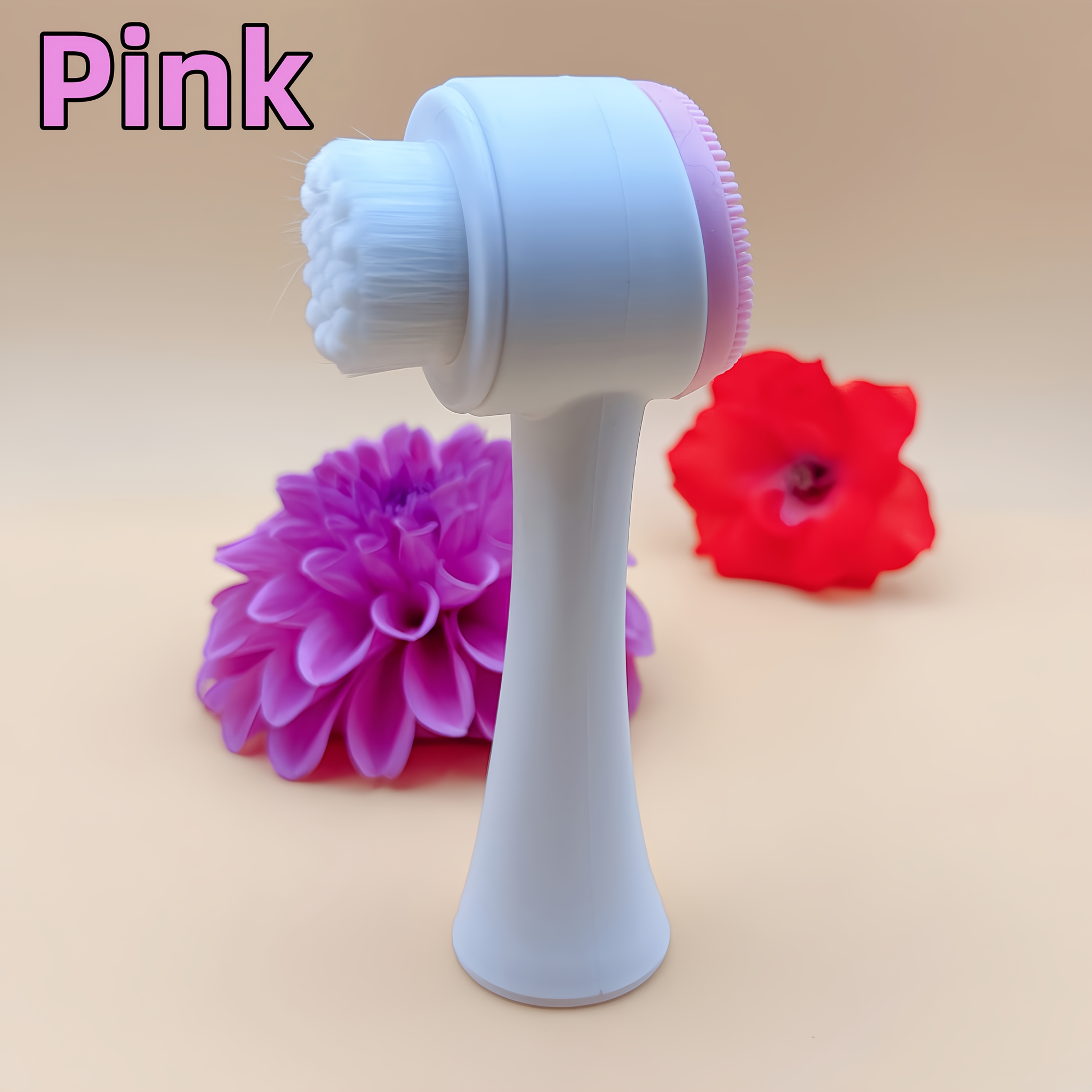 3D Facial Cleansing Brush with Dual Sides, Handheld Exfoliating Scrubber for The Face, Ideal for And Massage, Featuring Soft Hair And Cleanser - Image 5