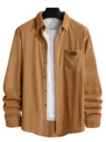 Men's Classic Corduroy Shirt Jacket with Dual Pockets - Image 7