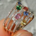 Creative Hollow Wide Band Ring – Colorful Shiny Cubic Zirconia - Image 3