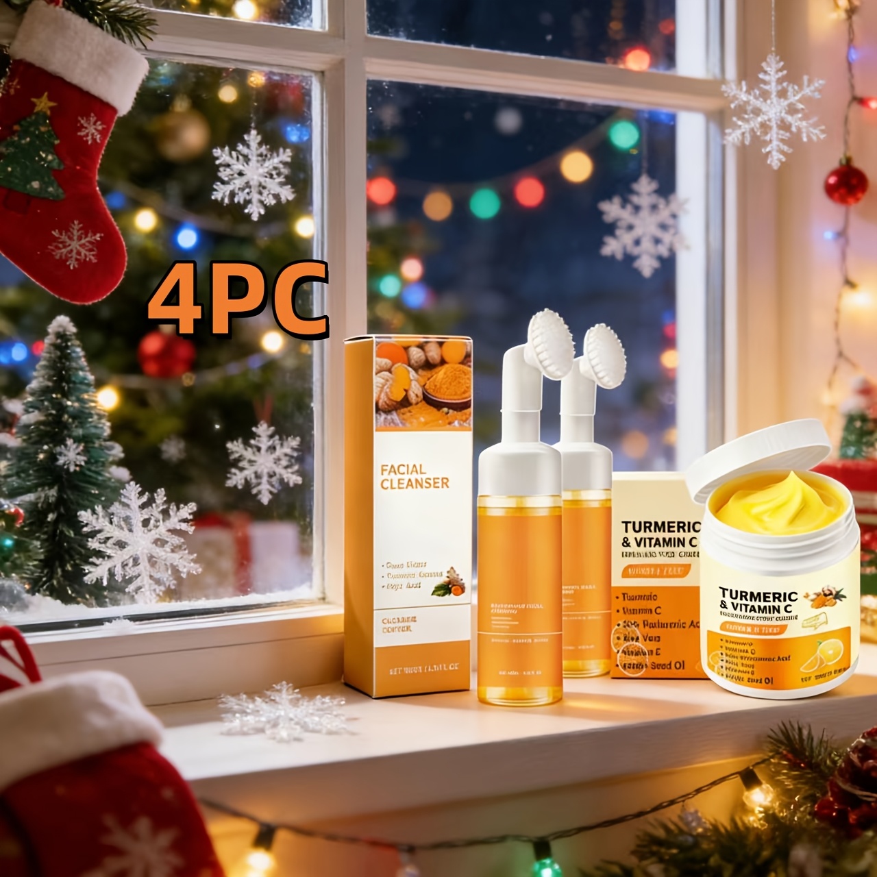 1pc/4pcs Turmeric Skincare Set - Firming Pore Cleanser/soap, Deeply Cleans Facial Pores, Moisturizes The Skin, Gently Balances Oil, Rich In Coconut Oil And Turmeric, The Best Christmas And New Year Gift - Essential for Travel. - Image 7