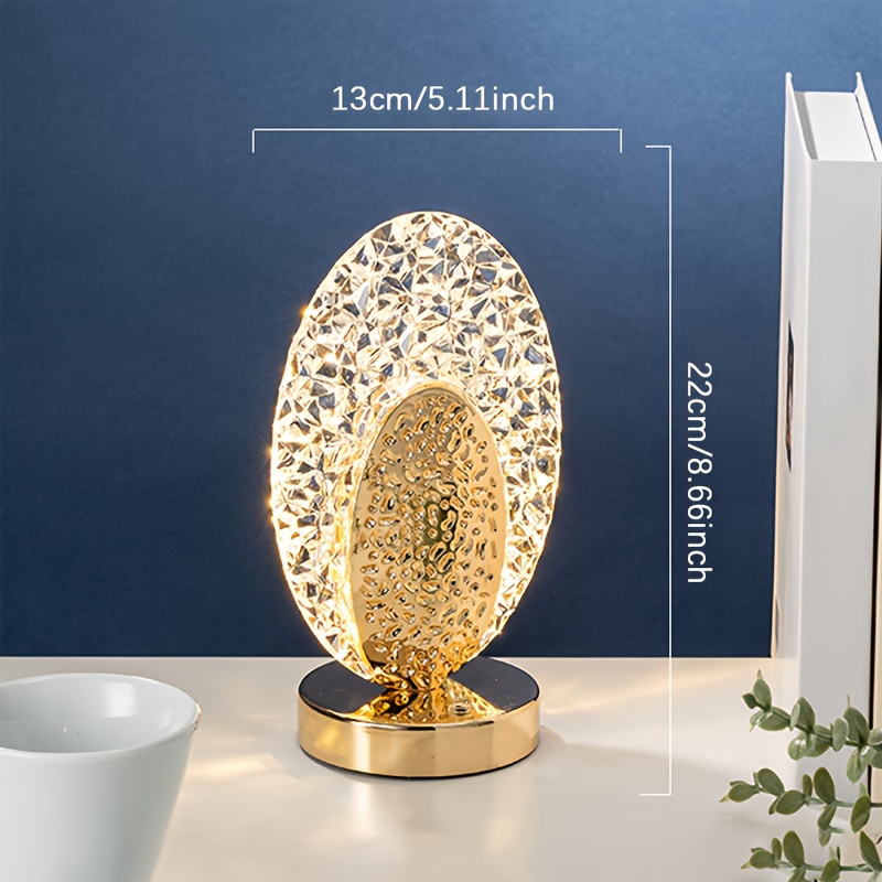3 Color Stepless Dimmable Cordless Crystal Lamps, Touch Sensor Control Battery Powered LED Table Lamp, Funny Gifts For Men Women Valentines Day Birthday - Image 3