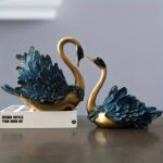 Luxury Golden & Blue Swan Pair - Image 8
