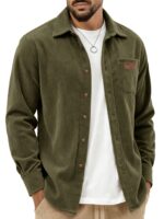 Men's Classic Corduroy Shirt Jacket with Dual Pockets - Image 9