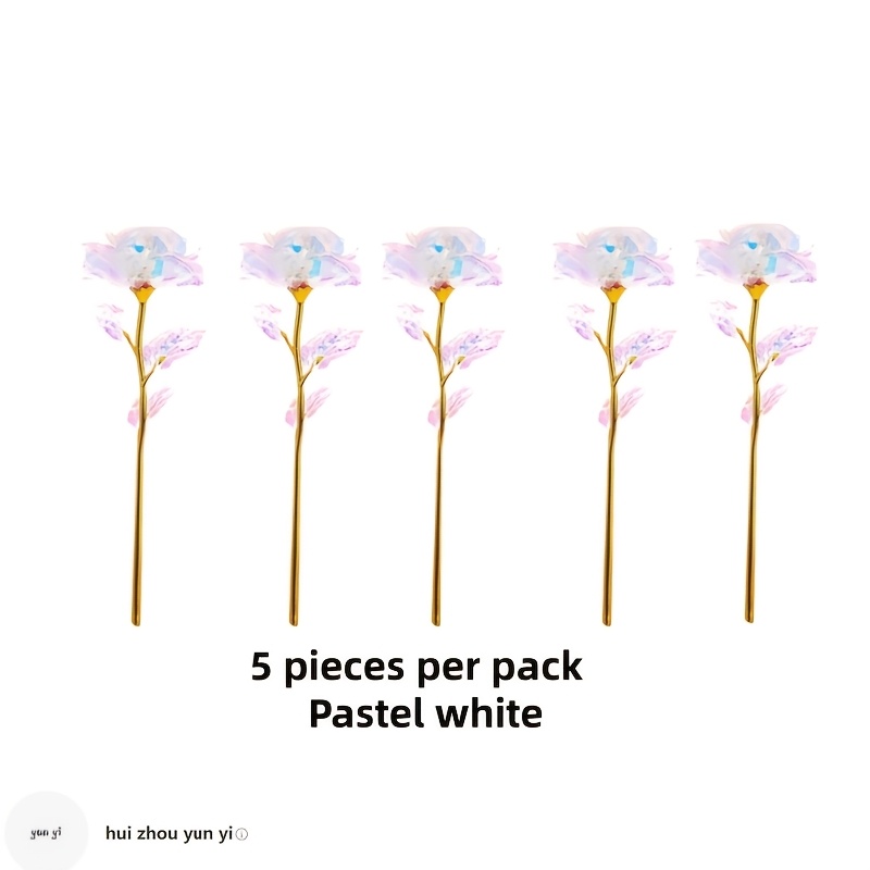 Gold-Plated Imitation Rose Flowers, Artificial Crystal Flowers, Suitable for Valentine'S Day, Mother'S Day | Ideal Gifts for Anniversaries, Birthdays, Weddings | Party And Festival Decorations, Home Decorations, Outdoor Decorations - Image 6