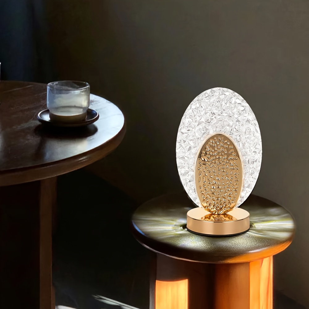 3 Color Stepless Dimmable Cordless Crystal Lamps, Touch Sensor Control Battery Powered LED Table Lamp, Funny Gifts For Men Women Valentines Day Birthday - Image 4