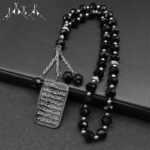 Islamic Stainless Steel Car Pendant with Golden Medal - Image 3