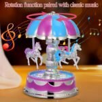 TOYANDONA Luxury Carousel Music Box – LED Lights & Rotating Horses - Image 12