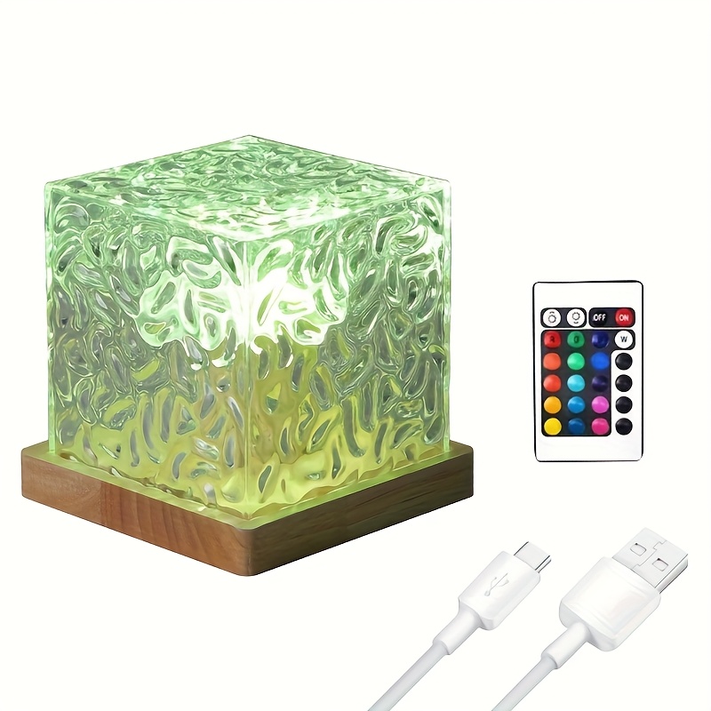 Cube-Shaped Ambient Light Featuring a Wave-Pattern Design, Powered by USB, Adjustable in Multiple Colors, And Comes with a Remote Control, Ideal for Use in Bedrooms, Living Rooms, And Various Other Environments - Image 5