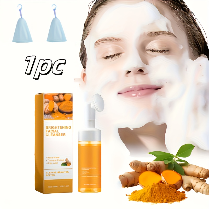 1pc/4pcs Turmeric Skincare Set - Firming Pore Cleanser/soap, Deeply Cleans Facial Pores, Moisturizes The Skin, Gently Balances Oil, Rich In Coconut Oil And Turmeric, The Best Christmas And New Year Gift - Essential for Travel. - Image 4