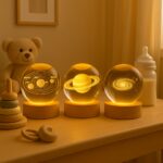 3D Galaxy Crystal Ball Night Lamp with Warm LED Base - Image 3