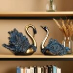Luxury Golden & Blue Swan Pair - Image 7