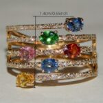 Creative Hollow Wide Band Ring – Colorful Shiny Cubic Zirconia - Image 5