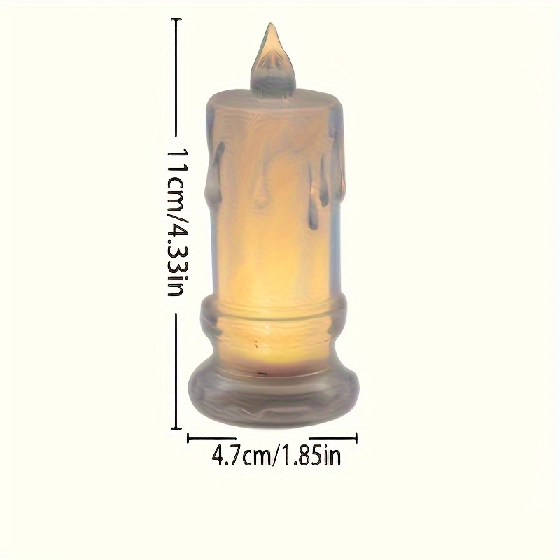 4-Pack Realistic Flickering LED Flameless Candles with Batteries- Suitable Family Dinners, Weddings, Festivals- Valentine's Day,, Halloween Gifts, Flameless Flickering Candles, Romantic Lighting, Decorative Lights,, Ambient Lighting, - Image 4
