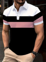 Men's Striped Polo Shirt – Breathable Short Sleeve Casual - Image 2