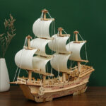 Handcrafted 3D Wooden Ship Puzzle – DIY Art & Craft Kit - Image 2