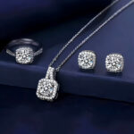 4pcs Fashionable Minimalist Jewelry Set – Necklace, Earrings & Rings - Image 2