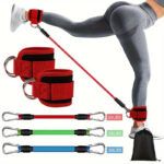 ankle resistance bands, ankle straps with cuffs for exercise, used for leg and hip training